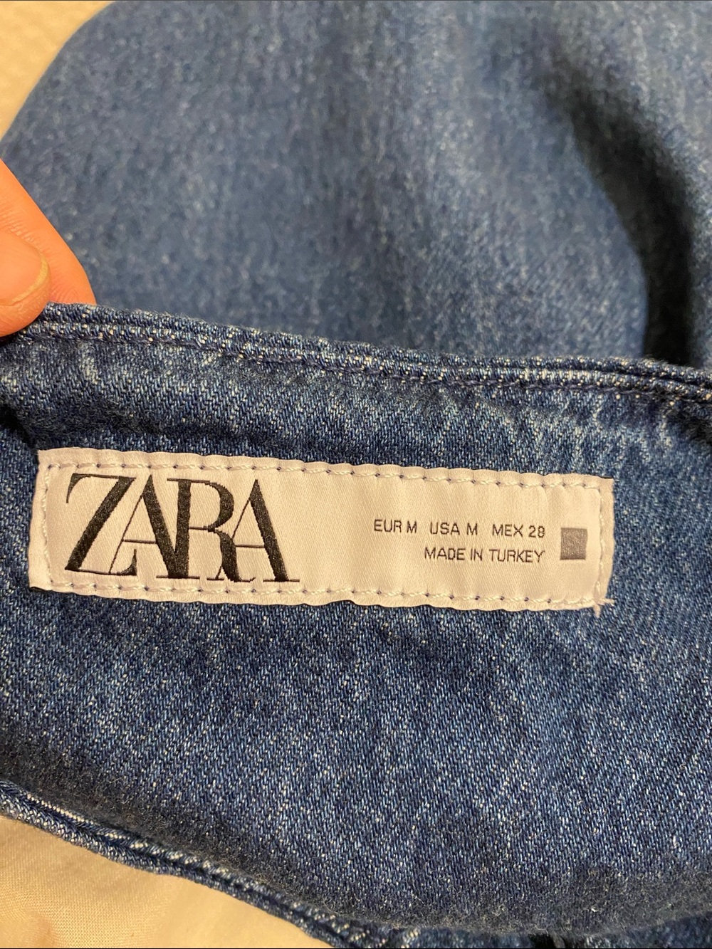 Zara Navy Blue Denim Button-Up Vest. Style 6164/197/497 Size M - Picture 3 of 7